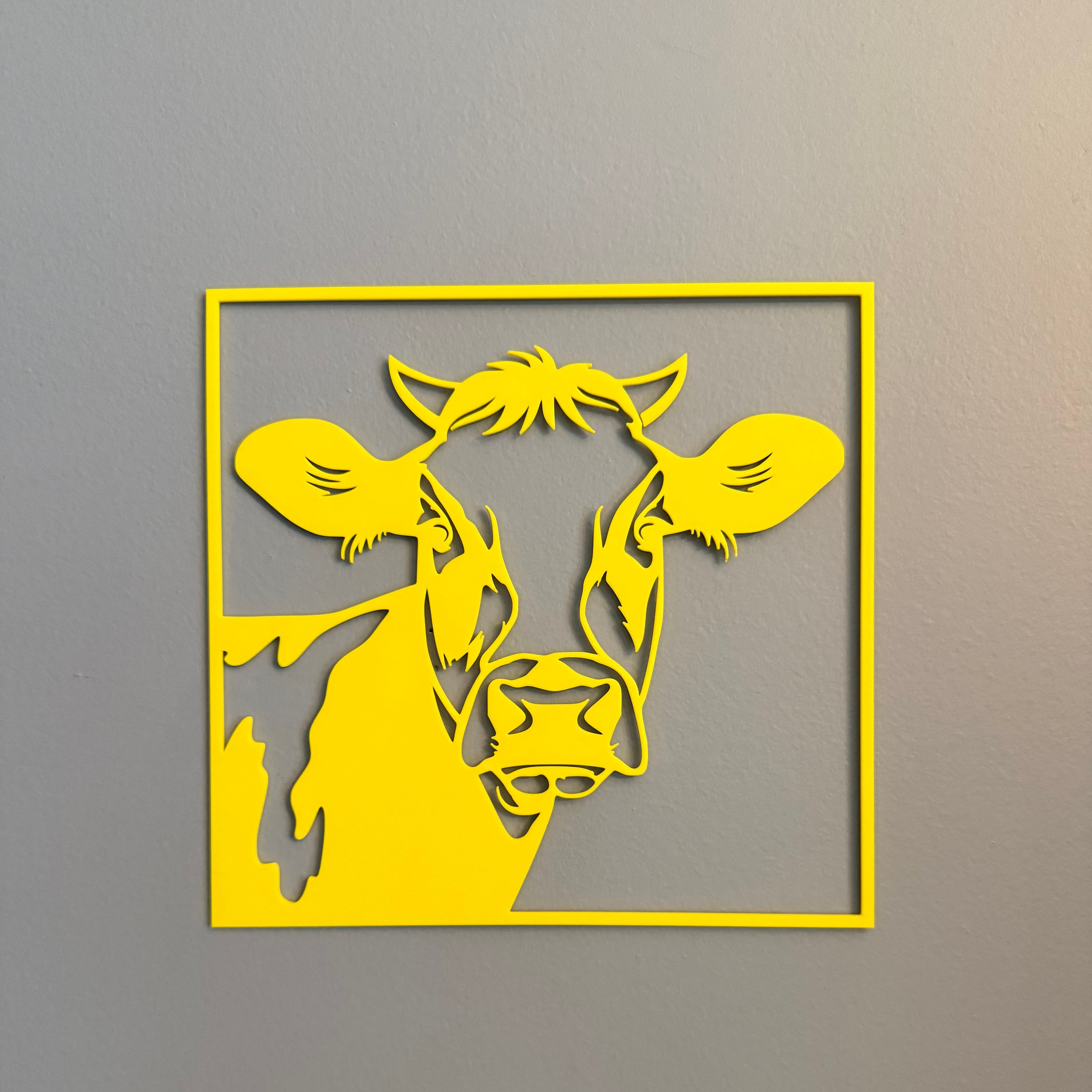 Cow Face Wall Art — Modern Farmhouse Cattle Silhouette