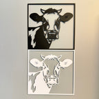 Cow Face Wall Art — Modern Farmhouse Cattle Silhouette
