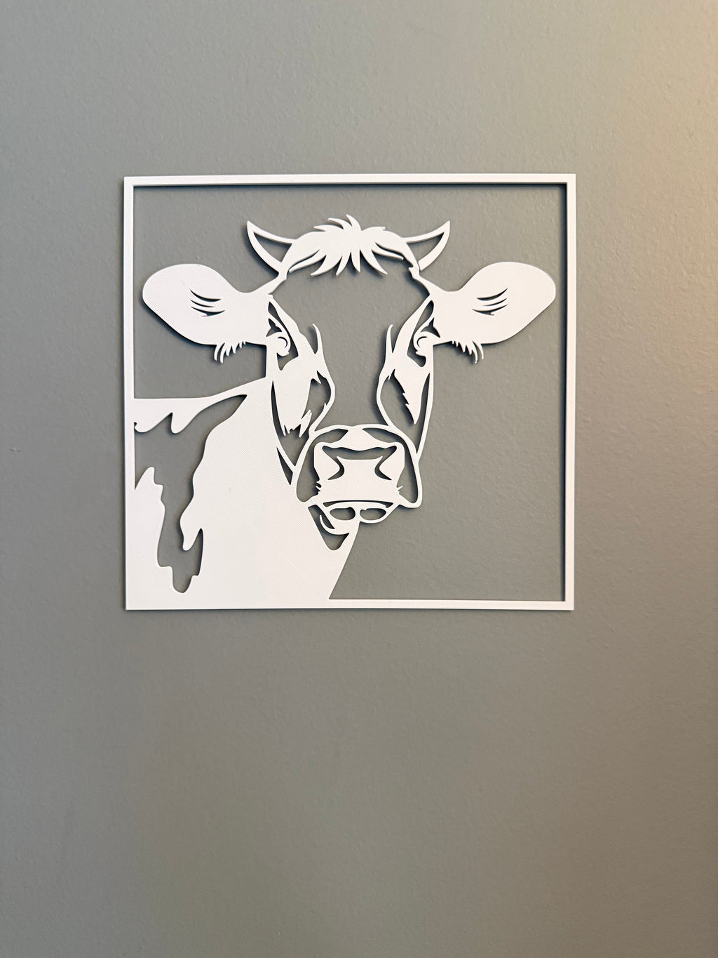 Cow Face Wall Art — Modern Farmhouse Cattle Silhouette