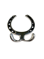 Huntley Equestrian Silver Horseshoe Wall Hook Rack-2 Hook Equestrian Home and Barn Decor