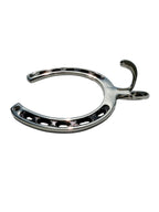Huntley Equestrian Silver Horseshoe Wall Hook Rack-2 Hook Equestrian Home and Barn Decor
