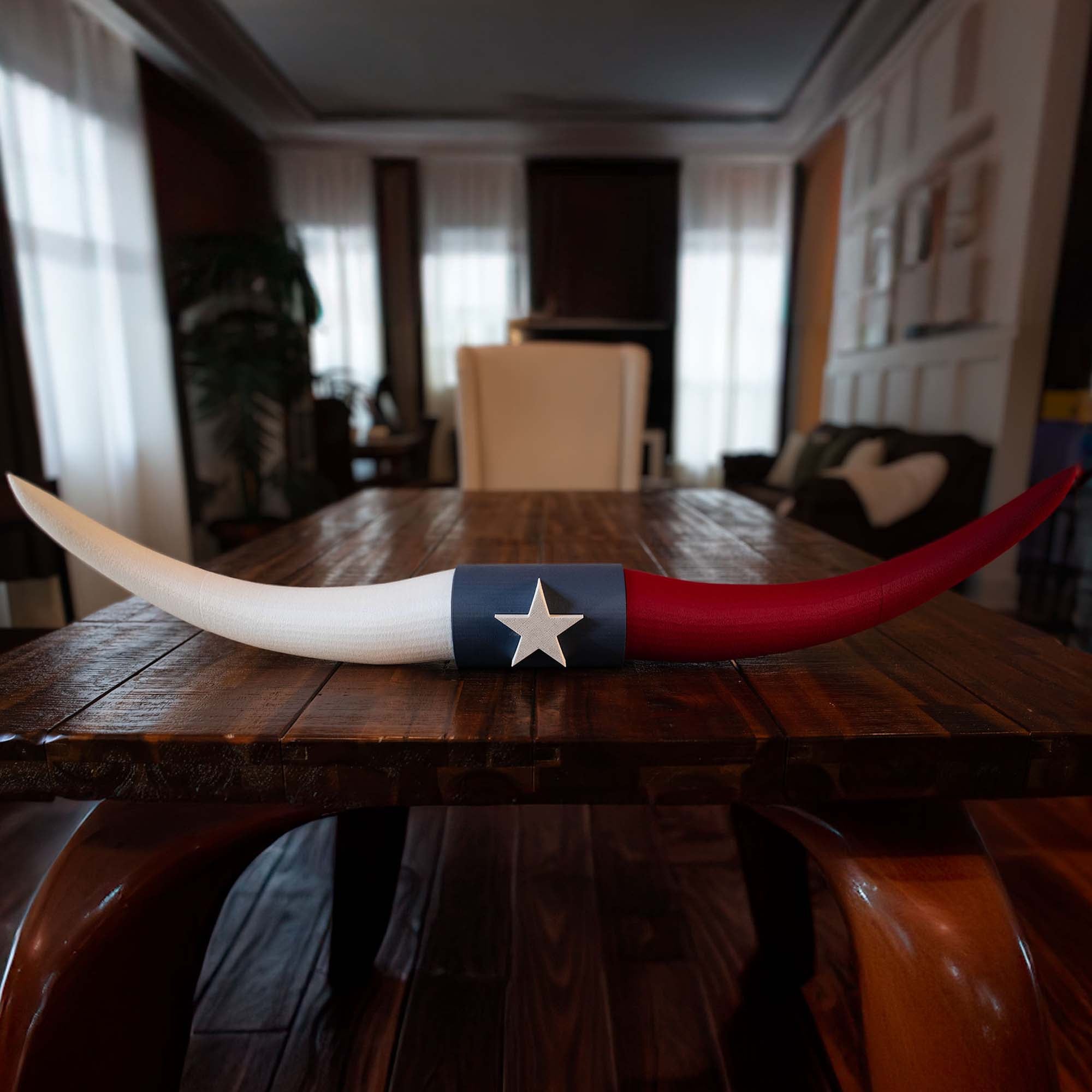 ADG42 Texas Flag Steer Horns Themed Decor