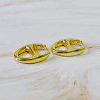 Button Horse Bit Hoop Earrings