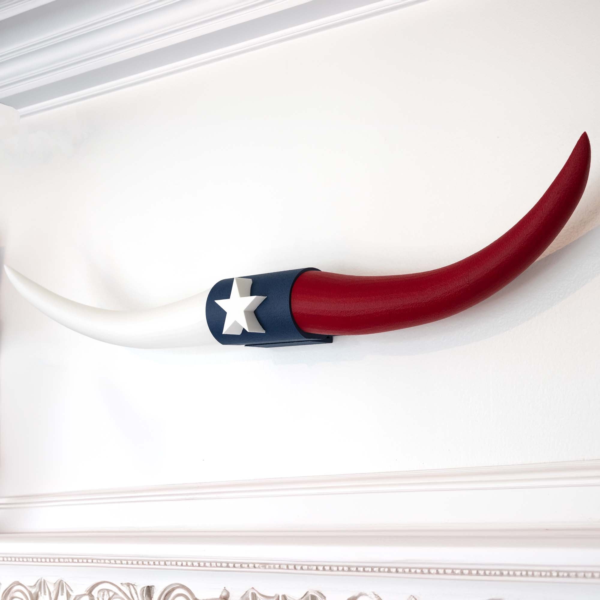 ADG42 Texas Flag Steer Horns Themed Decor