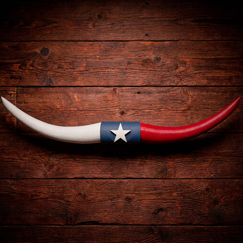 ADG42 Texas Flag Steer Horns Themed Decor