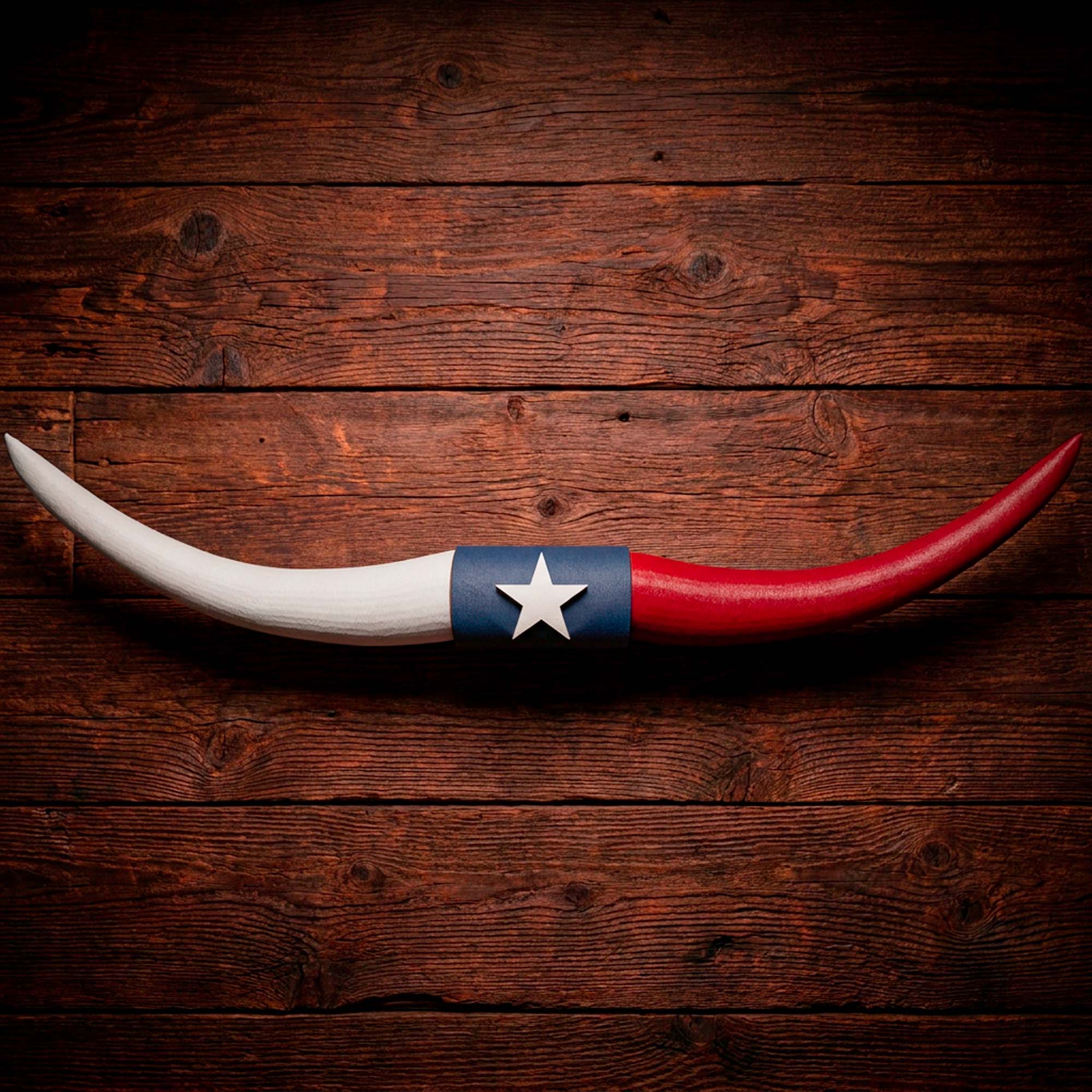 ADG42 Texas Flag Steer Horns Themed Decor
