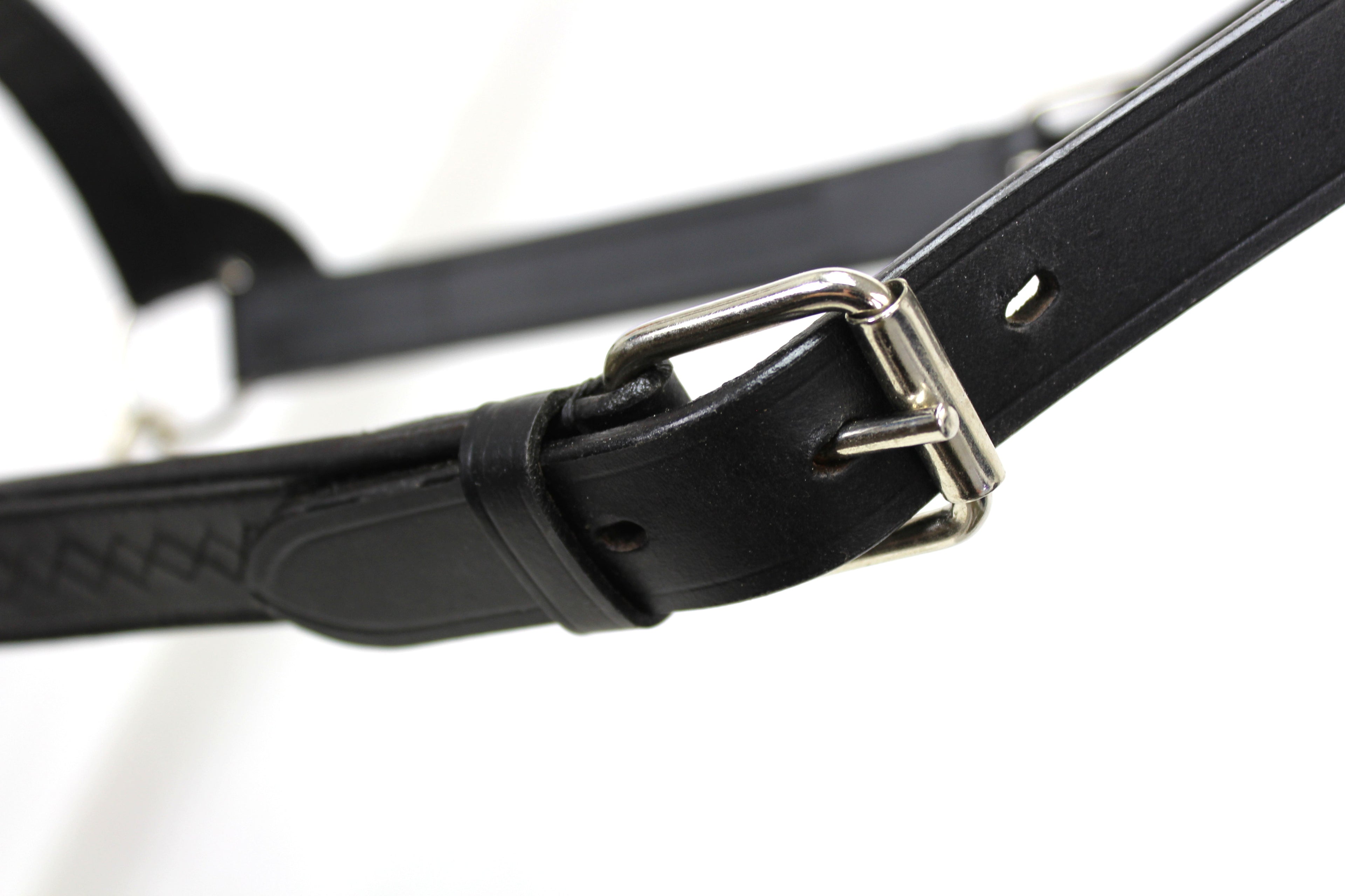 Derby Originals Premium Fancy Stitch Flat Leather Cattle Show Halter – Adjustable Fit with 48" Lead and 14" Chain, Small/Medium/Large – 1-Year Warranty