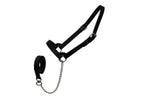 Derby Originals Premium Fancy Stitch Flat Leather Cattle Show Halter – Adjustable Fit with 48" Lead and 14" Chain, Small/Medium/Large – 1-Year Warranty