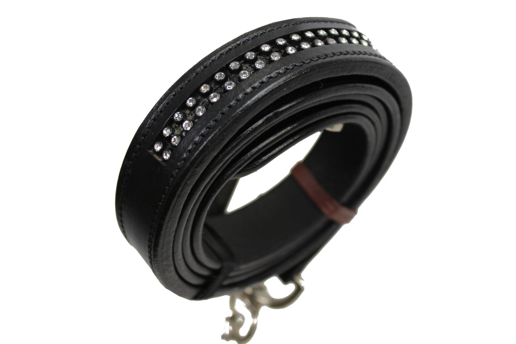 Derby Originals New and Improved Premium Show Spotted Flat Leather Cattle Show Halter, Small/Medium/Large, Adjustable Fit with 48" Lead and 19.5" Chain, Elegant Show Spots, 1-Year Warranty