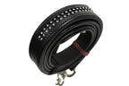 Derby Originals New and Improved Premium Show Spotted Flat Leather Cattle Show Halter, Small/Medium/Large, Adjustable Fit with 48" Lead and 19.5" Chain, Elegant Show Spots, 1-Year Warranty