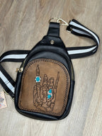 Leather Tooled Sling Bags