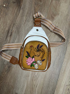 Leather Tooled Sling Bags