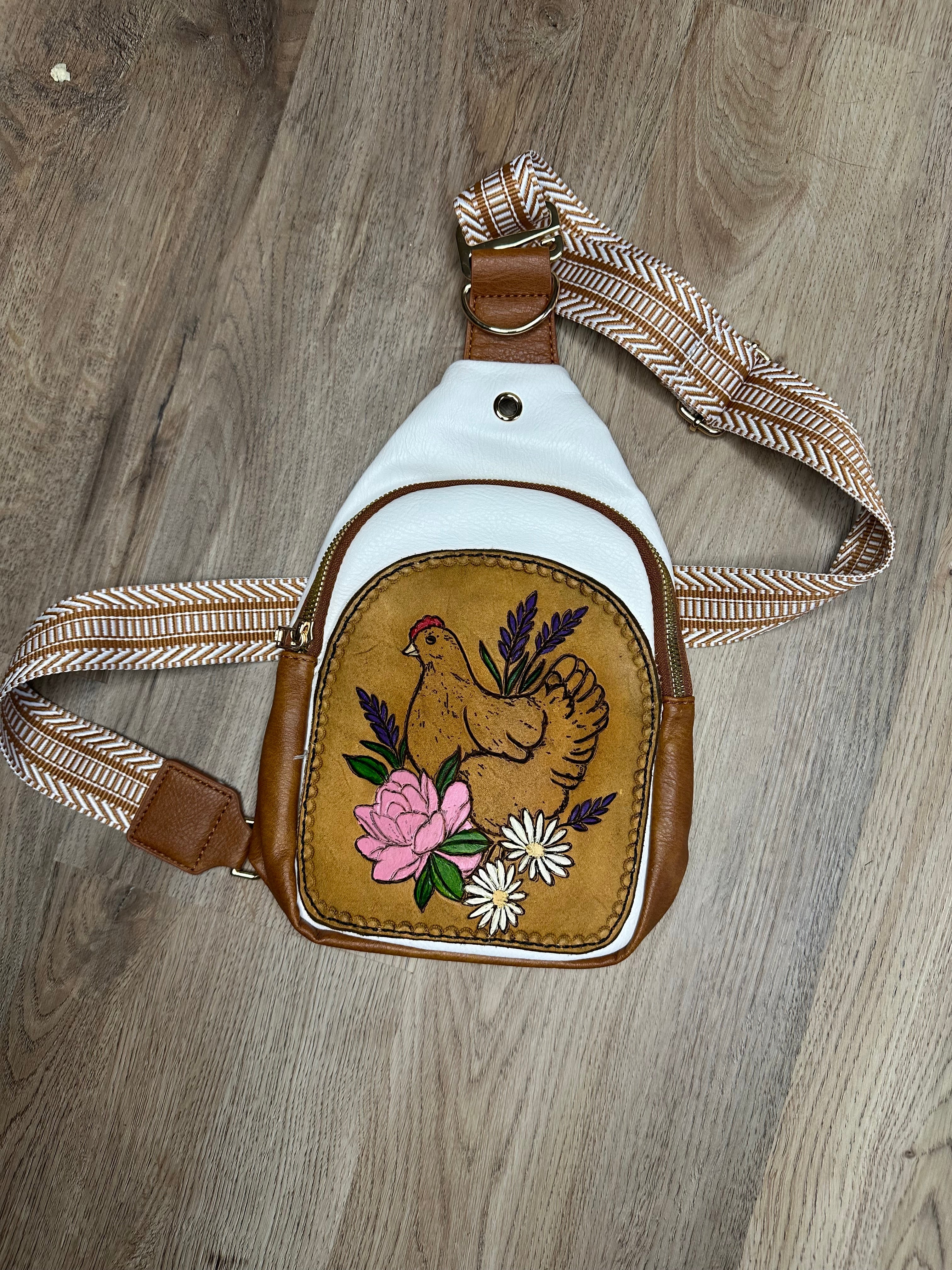 Leather Tooled Sling Bags