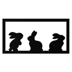 Three Bunny Silhouette Metal Wall Art – Minimalist Black Animal Decor for Nursery and Home- KAF551