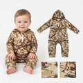 Long sleeves camo baby boys fall hooded romper