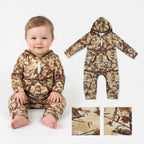 Long sleeves camo baby boys fall hooded romper