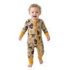 Duck deer turkey pumpkin baby boy fall zipper romper