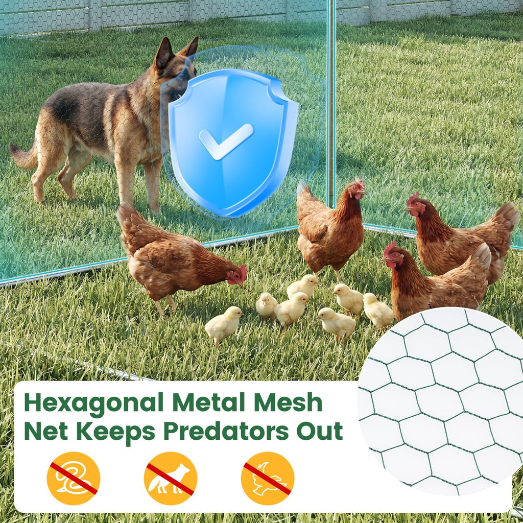 Large Metal Chicken Coop 9.8 x 6.7 Ft with Waterproof Cover