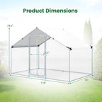 Large Metal Chicken Coop 9.8 x 6.7 Ft with Waterproof Cover