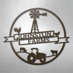Farm Banner Monogram - Steel Sign