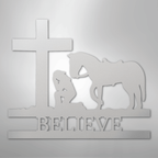 Kneeling Cowgirl Monogram - Steel Sign