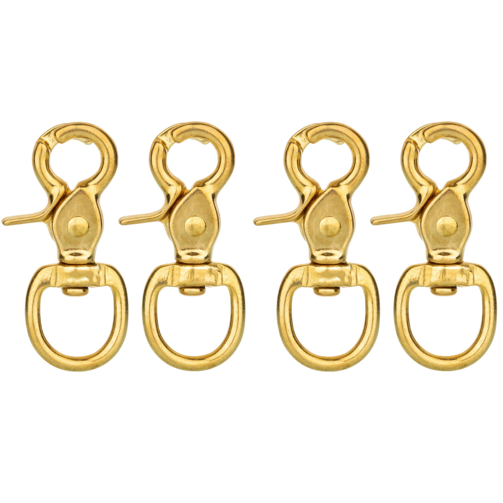 Horse Tack Solid Brass Trigger Snap Square Eye Snap Loop Eye 2-1/2" 2-Pack