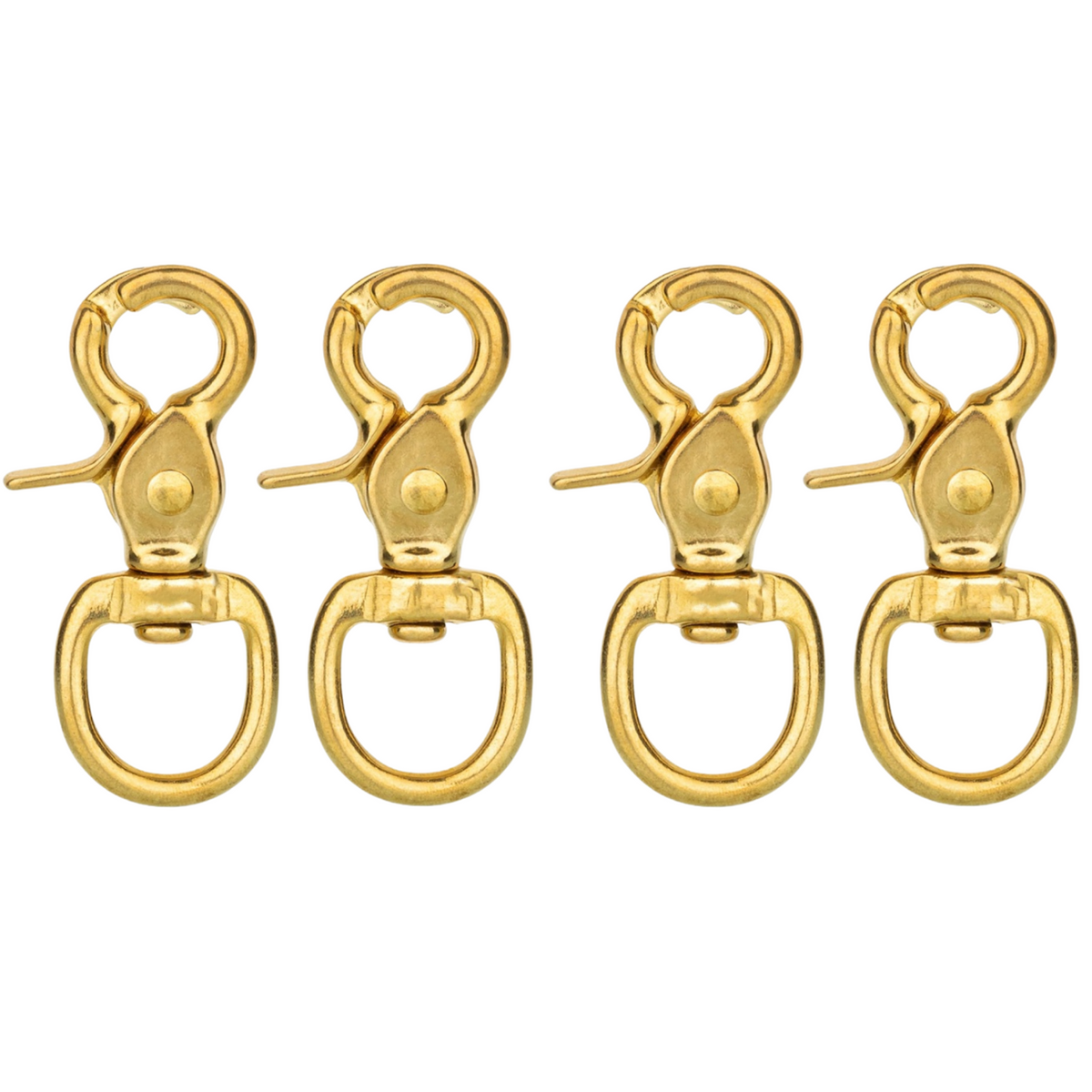 Horse Tack Solid Brass Trigger Snap Square Eye Snap Loop Eye 2-1/2" 2-Pack