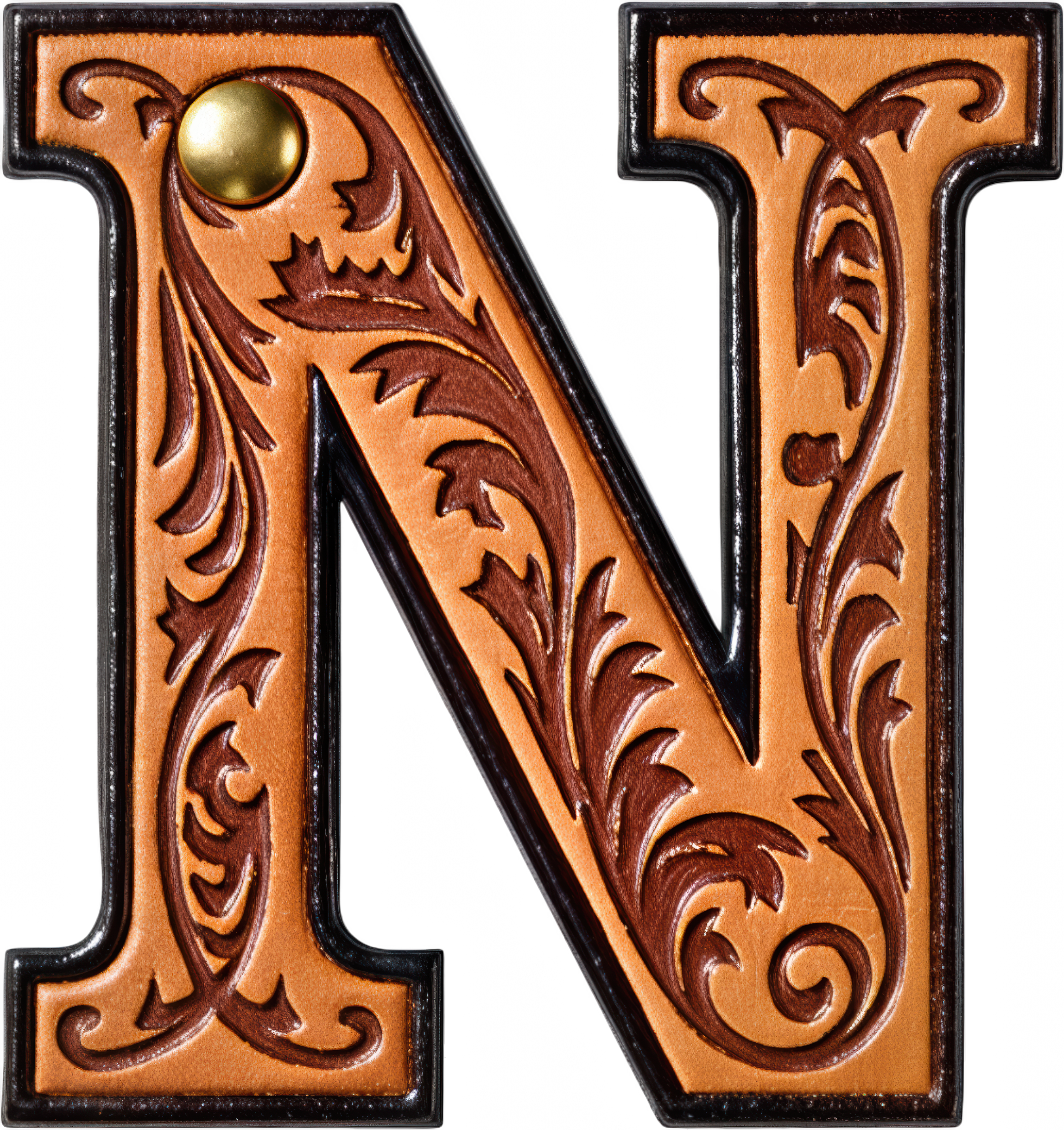 Baha Ranch Monogrammed Initial Western Leather Look Saddle Longhorn Cowboy Cowgirl Kitchen Dish Towels Made in America