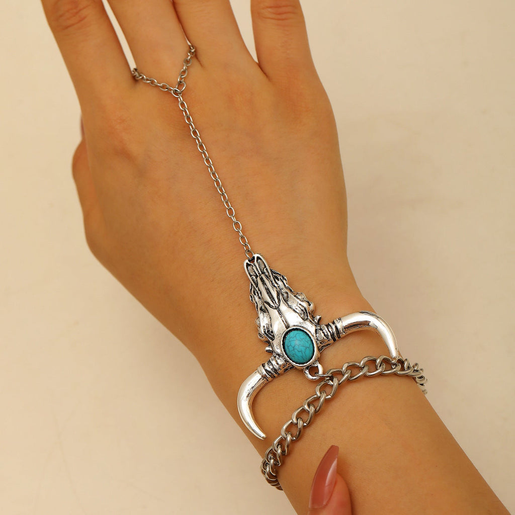Western Denim Female Style Retro Boots Jewelry Set