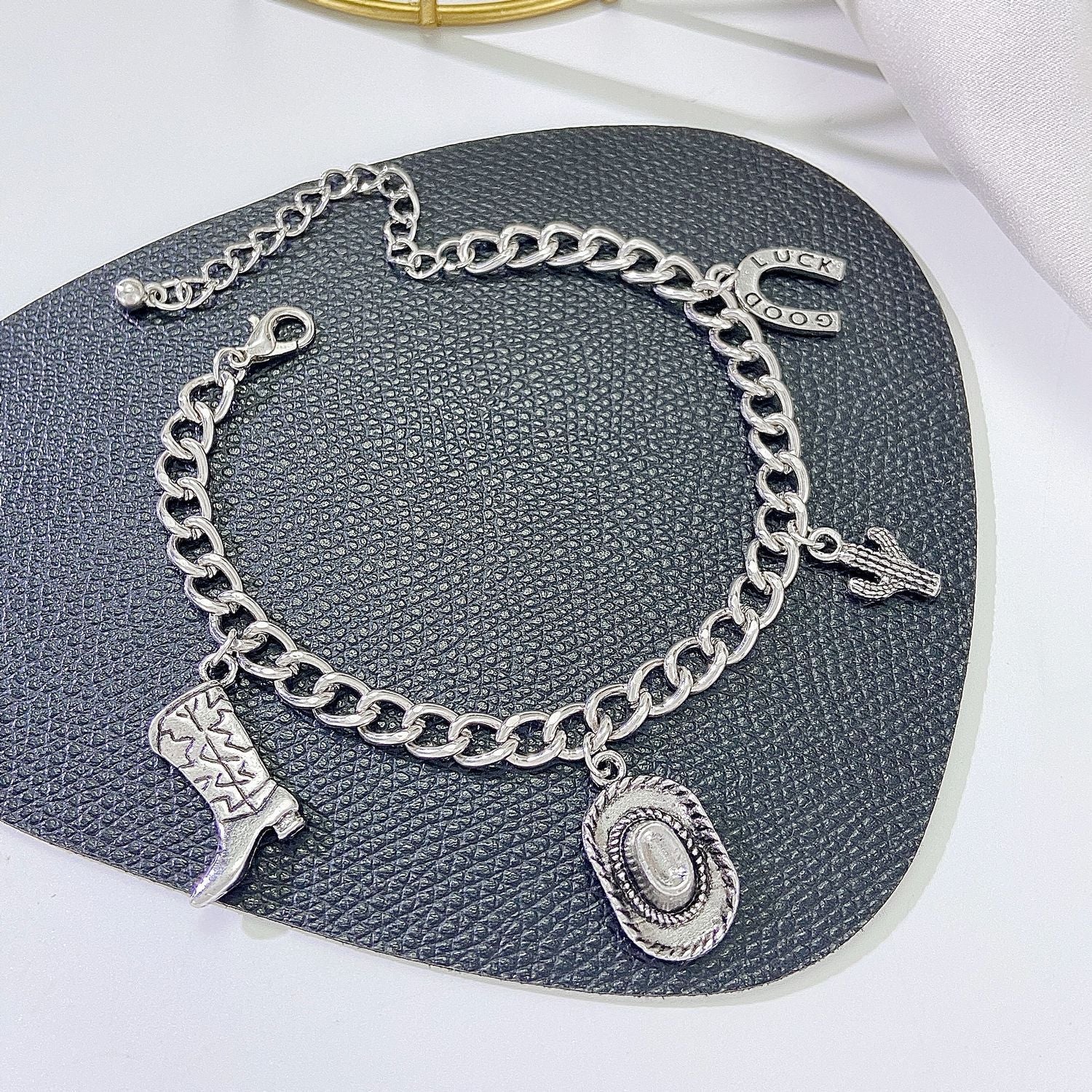 Western Denim Female Style Retro Boots Jewelry Set