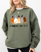 Tonight We Fly Chickens Skeleton Witch Aesthetic Meme Halloween Spooky Costume Sweatshirt