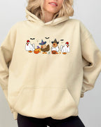 Mini Chickens Witch Skeleton Funny Spooky Aesthetic Meme Halloween Costume Graphic Hoodie