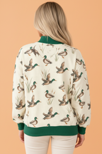 Mallard Colorblock Trim Mock Neck Sweatshirt