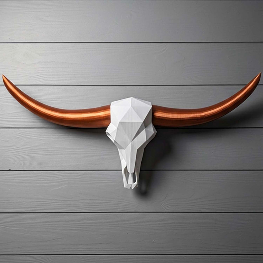 ADG42 Modern Large Steer Skull and Horns Wall Art | 30"