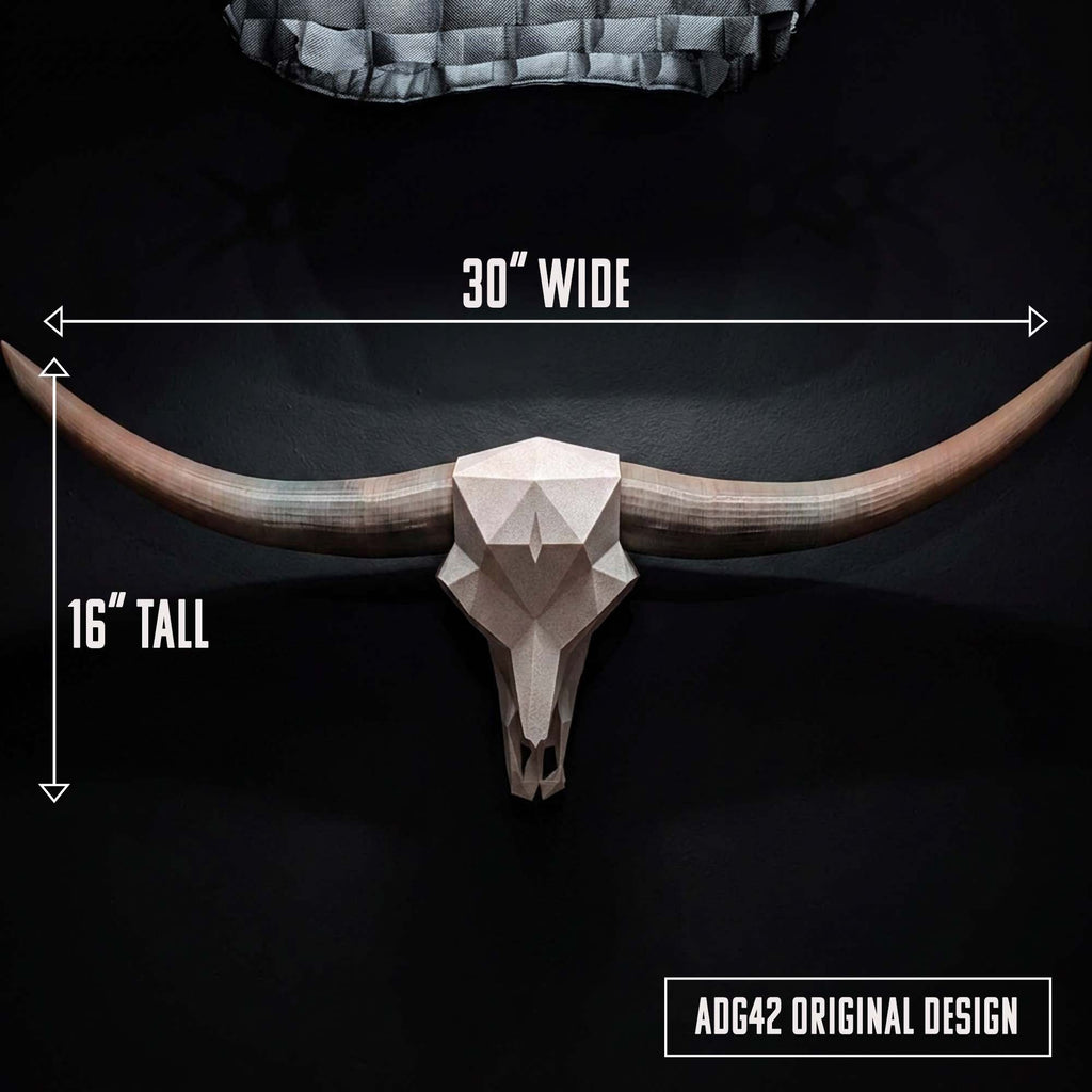 ADG42 Modern Large Steer Skull and Horns Wall Art | 30"
