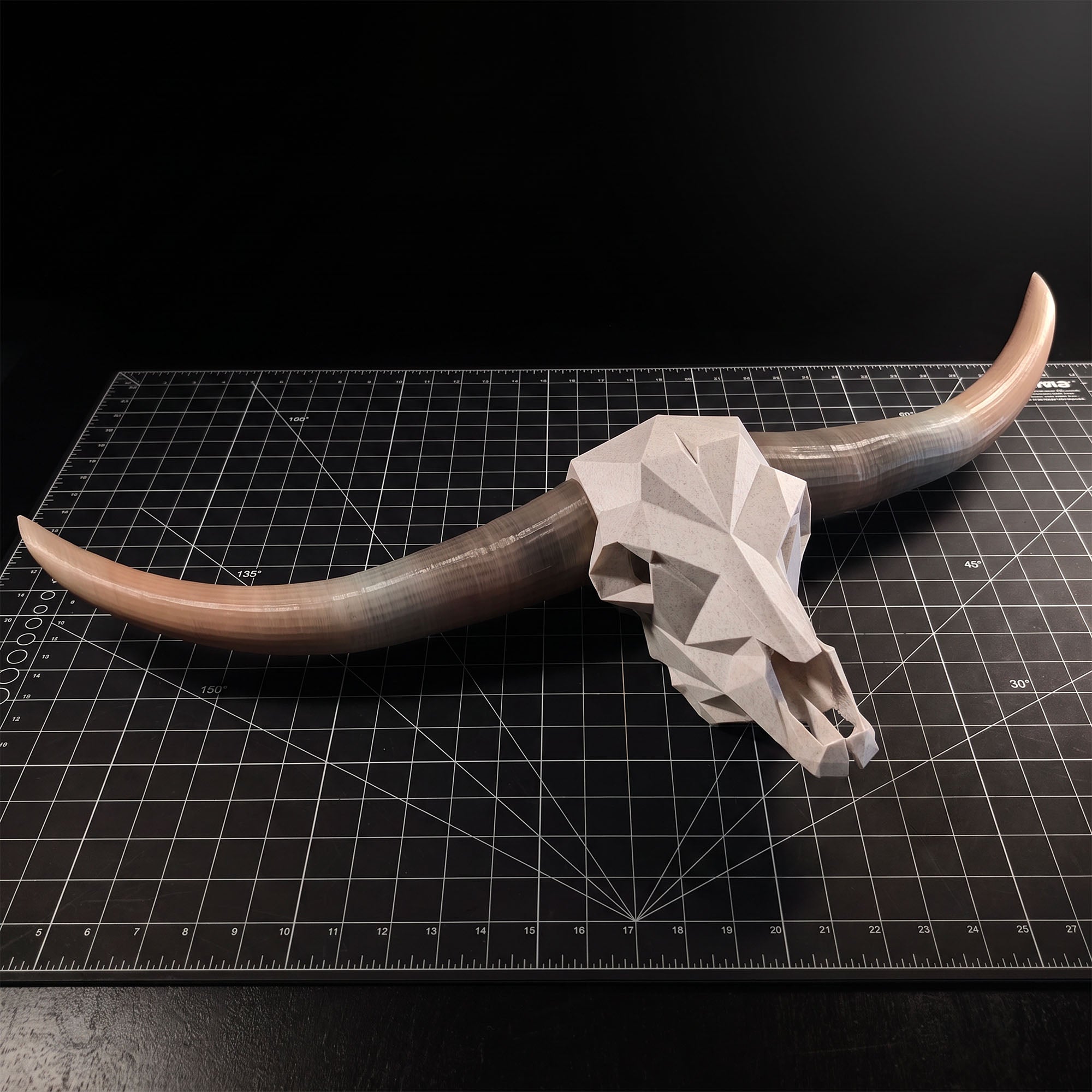 ADG42 Modern Large Steer Skull and Horns Wall Art | 30"
