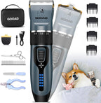 Pet Grooming Clippers Kit – Quiet Cordless Rechargeable Trimmer & Paw Shaver for Dogs & Cats