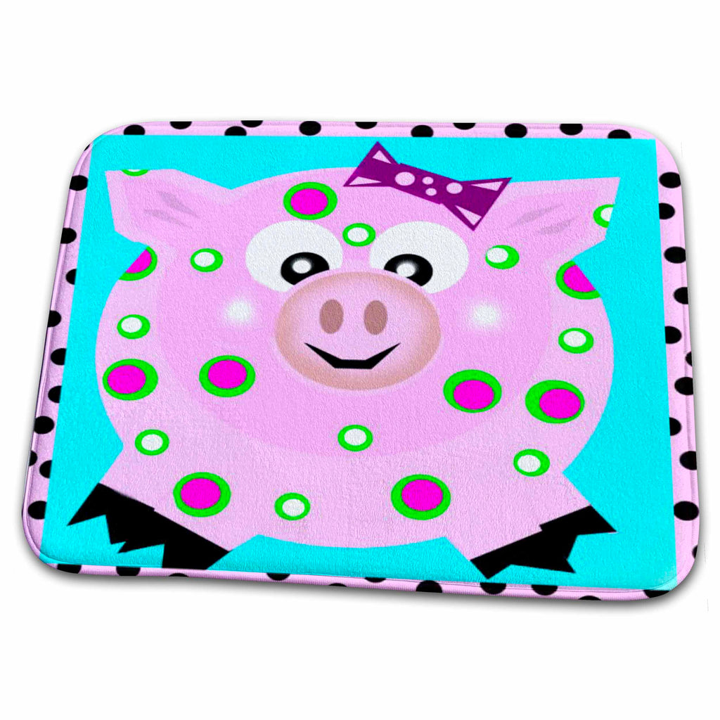 Dish Drying Mat - Speckled pig design Photography - Digital Art