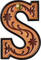 Baha Ranch Monogrammed Initial Western Leather Look Saddle Longhorn Cowboy Cowgirl Kitchen Dish Towels Made in America