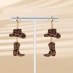 Western Cowboy Boots and Hat Drop Earrings | Vintage Punk Jewelry for Women