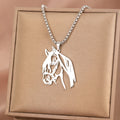 Stainless Steel Necklaces Animals Horse's Head Pendant Choker Chain Men  Atmospheric Fashion Hip Hop Necklace For Women Jewelry