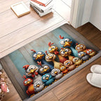 VIKAMA Cute Chicken Family Carpet Cartoon Floor Mat Doormat Rug For Bedroom Living Room Carpet Welcome Mat Outdoor Carpet Home