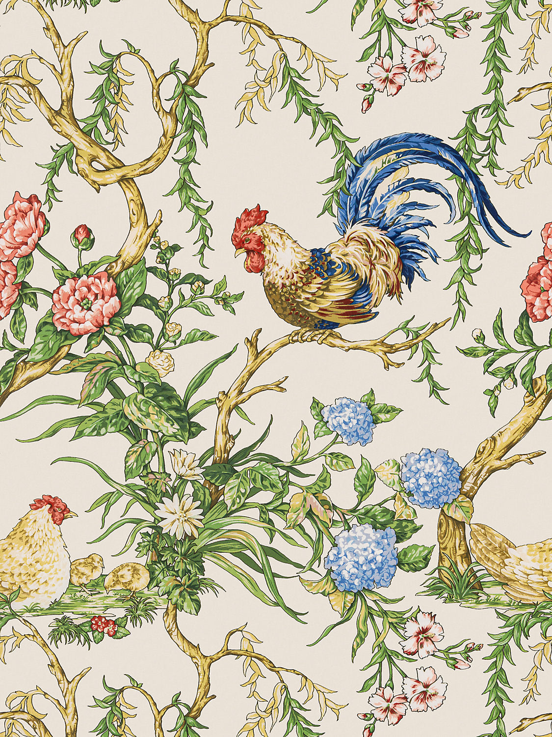 Chanticleer - Ivory Multicolor by Scalamandre Fabric