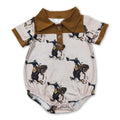 Short sleeves horse rodeo baby boy western romper