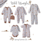 Wild Wrangler/Blue Western Baby Boy Bamboo Zipper Romper