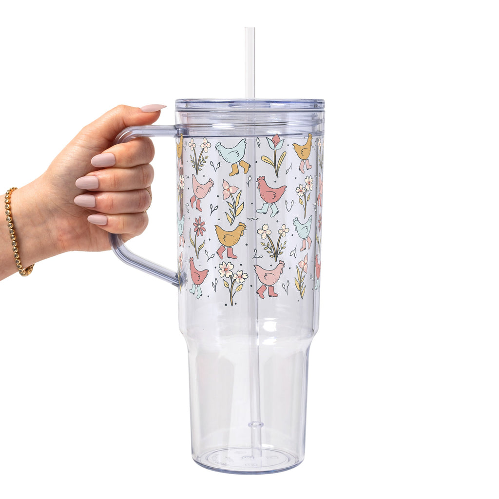 Funky Chickens Glass Cup