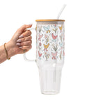 Funky Chickens Glass Cup