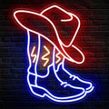 Cowboy Boots LED Neon Sign Western Cowboy Neon Light Wall Decor for Bedroom Bar Office Birthday Christmas Gift for Rodeo Lovers