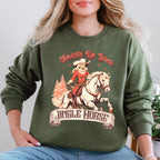 Saddle Up Your Jingle Horse Cowboy Cowgirl Christmas Carol Western Holiday Edition Sweatshirt