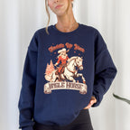 Saddle Up Your Jingle Horse Cowboy Cowgirl Christmas Carol Western Holiday Edition Sweatshirt